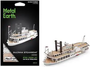Model Kit Sultana Steamboat (Moderate Difficulty) Steel Model Kit by Metal Earth
