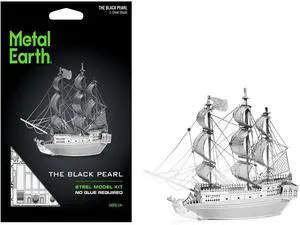 Model Kit Black Pearl Ship (Moderate Difficulty) Steel Model Kit by Metal Earth