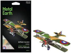 Model Kit SPAD S.XIII Fighter Aircraft "World War I" French Air Force (Moderate Difficulty) Steel Model by Metal Earth