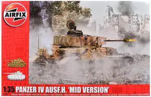 Level 3 Model Kit of Panzer IV Ausf.H "Mid Version" Tank with 2 Scheme Options 1/35 Plastic Model Kit by Airfix