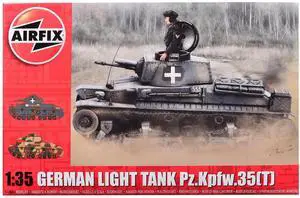 Level 2 Model Kit of German Pz.Kpfw.35(t) Light Tank with 2 Scheme Options 1/35 plastic model kit by Airfix
