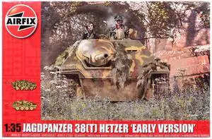 Level 3 Model Kit of JagdPanzer 38(t) Hetzer "Early Version" Tank with 2 Scheme Options 1/35 plastic model kit by Airfix
