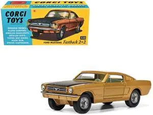 Ford Mustang Fastback 2+2 Gold Metallic and Black Diecast Model by Corgi