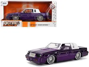 1987 Buick Grand National Candy Purple with Graphics and White Top and Interior "Bigtime Muscle" 1/24 Diecast Model Car by Jada