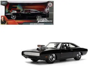 1970 Dodge Charger R/T Black "Furious 7" (2015) Movie "Fast & Furious" Series 1/24 Diecast Model Car by Jada