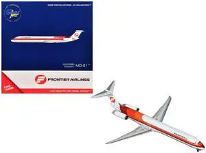 McDonnell Douglas MD-81 Commercial Aircraft "Frontier Airlines" (N859HA) White with Stripes 1/400 Diecast Model by GeminiJets