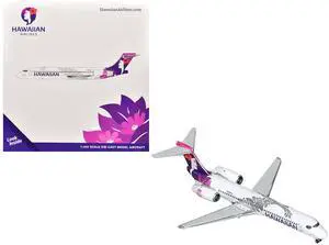 Boeing 717-200 Commercial Aircraft "Hawaiian Airlines" (N492HA) White with Purple Graphics 1/400 Diecast Model by GeminiJets