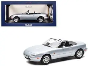 1991 Mazda MX-5 Convertible Silver Metallic 1/18 Diecast Model Car by Norev