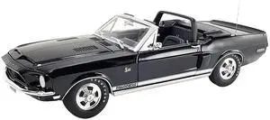 1968 Shelby GT500 KR Convertible Black White Stripes Limited Edition to 480 pieces Worldwide 1/18 Diecast Model by ACME