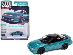 1991 Mitsubishi Eclipse GSX Tennessee Blue Metallic with Black Top "Import Legends" Series 1/64 Diecast Model Car by Auto World
