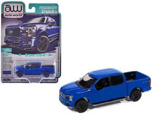 2020 Ford F-150 FX4 Black Appearance Package Pickup Truck Velocity Blue "Muscle Trucks" 1/64 Diecast Model Cars by Auto World