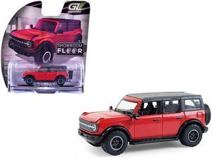 2024 Ford Bronco Badlands 4-Door Hot Pepper Red with Gray Top "Showroom Floor" Series 1/64 Diecast Model Cars by Greenlight