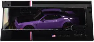 2018 Dodge Challenger SRT Demon Plum Crazy Metallic with Matt Black Hood 1/43 Diecast Model Car by IXO Models