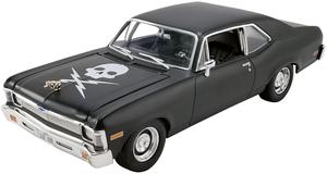 1971 Chevrolet Nova Matt Black "Death Proof" (2007) Movie Limited Edition to 792 pieces Worldwide 1/18 Diecast Model Car by GMP