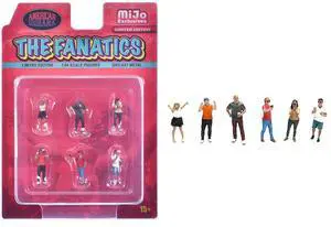 "The Fanatics" 6 piece Diecast Figure Set Limited Edition for 1/64 Scale Models by American Diorama