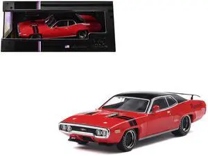 1971 Plymouth GTX Rally Red with Black Top and Stripes 1/43 Diecast Model Car by IXO Models