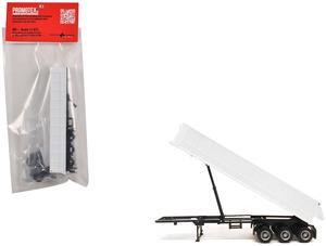 3-Axle Dump Trailer White 1/87 (HO) Plastic Model by Promotex
