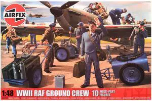 Level 1 Model Kit of WWII RAF Ground Crew Figure and Accessory Set 1/48 Plastic Model kit by Airfix