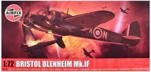 Level 2 Model Kit of Bristol Blenheim Mk.IF Aircraft with 2 Scheme Options 1/72 Plastic Model kit by Airfix