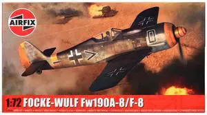Level 1 Model Kit of Focke-Wulf Fw190-A8/F-8 Fighter Aircraft with 2 Scheme Options 1/72 Plastic Model kit by Airfix