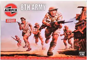 Level 1 Model Kit of WWII British 8th Army 49 Piece Figure Set 1/76 Plastic Model kit by Airfix