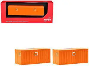 Mobile Offices Orange Set of 2 pieces 1/87 (HO) Scale Plastic Model by Herpa