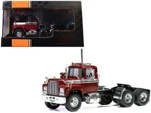 1966 Mack R-Series Truck Tractor Dark Red Metallic with Silver Stripes 1/43 Diecast Model by IXO Models