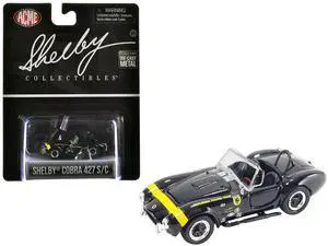 Shelby Cobra 427 S/C "Terlingua Racing Team" Black with Yellow "Shelby Collectibles" Series 1/64 Diecast Model Car by ACME