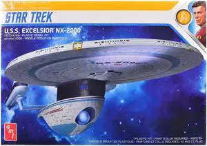 Skill 2 Model Kit U.S.S. Excelsior NX-2000 Space Ship "Star Trek III: The Search for Spock" (1984) 1/1000 Scale Model by AMT