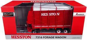 Hesston 7316 Forage Wagon Red and White 1/16 Diecast Model by SpecCast