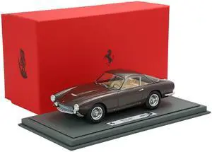 Ferrari 250 GT Lusso Brown Metallic "S/N 4891 GT Steve McQueen" With Display Case Limited Ed 1/18 Diecast Model Car by BBR