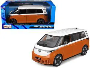 2023 Volkswagen ID. Buzz Van Orange and White "Special Edition" Series 1/24 Die Cast Model Car by Maisto