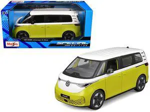 2023 Volkswagen ID. Buzz Van Yellow and White "Special Edition" Series 1/24 Die Cast Model Car by Maisto