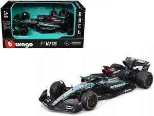 Mercedes-AMG F1 W15 E Performance #63 "Petronas" F1 World Championship (2024) "Race" 1/43 Diecast Model Car by Bburago
