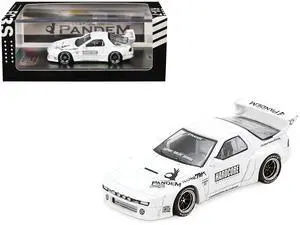 Mazda RX7 (FC3S) "Pandem Aero" Widebody Kit White with Graphics 1/64 Diecast Model Car by Inno Models
