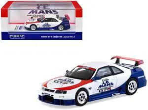 Nissan Nismo GT-R LM RHD "1995 Launch Version" White with Red and Blue "Hobby64" Series 1/64 Diecast Model Car by Tarmac Works