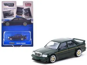 Mercedes-Benz 190 E 2.5-16 EVO 1 "Toyo Tires" Dark Green "Global64" Series 1/64 Diecast Model Car by Tarmac Works