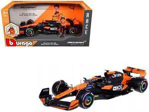 McLaren MCL38 #4 Lando Norris "OKX" Winner Formula One F1 "Miami GP" (2024) w/Figure 1/24 Diecast Model Car by Bburago