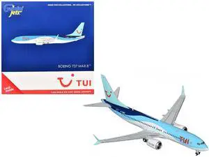 Boeing 737 MAX 8 Commercial Aircraft "TUI Airways" (G-TUMY) Blue and White 1/400 Diecast Model by GeminiJets