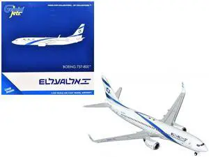 Boeing 737-800 Commercial Aircraft "El Al Israel Airlines" (4X-EKK) White with Blue Stripes 1/400 Diecast Model by GeminiJets