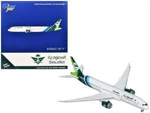 Boeing 787-9 Commercial Aircraft "Saudia Airline" (HZ-ARB) White with Tail Graphics 1/400 Diecast Model by GeminiJets