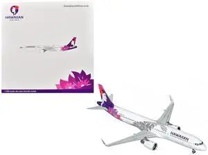 Airbus A321neo Commercial Aircraft "Hawaiian Airlines" White with Tail Graphics "Gemini 200" 1/200 Diecast Model by GeminiJets