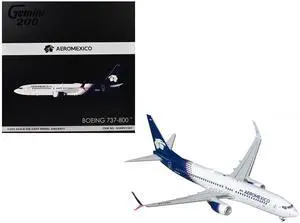 Boeing 737-800 Commercial Aircraft "AeroMexico" White with Dark Blue Tail "Gemini 200" Series 1/200 Diecast Model by GeminiJets