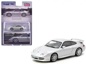 Porsche 911 GT3 (996) Silver Metallic "Global64" Series 1/64 Diecast Model Car by Tarmac Works