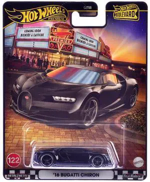 2016 Bugatti Chiron Black "Boulevard" Series Diecast Model Car by Hot Wheels