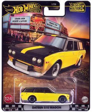 Datsun 510 Wagon Yellow and Black "Boulevard" Series Diecast Model Car by Hot Wheels