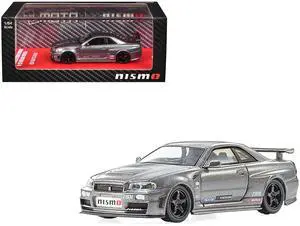 ToyoNissan Skyline GT-R Nismo (BNR34) RHD (Right Hand Drive) Gray Metallic 1/64 Diecast Model Car by Kyosho