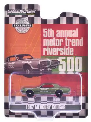 1967 Mercury Cougar "Riverside 500 Official Pace Car" Green Metallic "Hobby Exclusive" 1/64 Diecast Model Cars by Greenlight