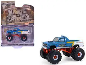 1983 Chevrolet C30 Monster Truck "Holman's Beast" Blue and White "Kings of Crunch" 1/64 Diecast Model Cars by Greenlight