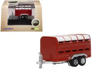 Livestock Trailer Red 1/148 (N) Scale Diecast Model car by Oxford Diecast